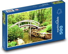 Brücke - Japanischer Garten, Bach Puzzle 500 Teile - 46 x 30 cm