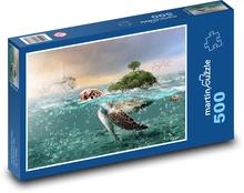 Oceán - ostrov, zvíře Puzzle 500 - 46x30 cm