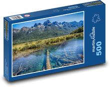 New Zealand - tree trunks, water Puzzle of 500 pieces - 46 x 30 cm 