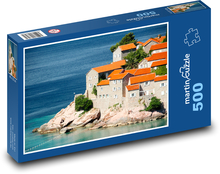 Czarnogóra - wyspa, wybrzeże Puzzle 500 elementów - 46x30 cm