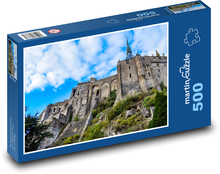 Mont Saint Michel - Francúzsko, kostol Puzzle 500 dielikov - 46 x 30 cm 