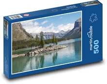Jezioro Minnewanka - Kanada, przyroda Puzzle 500 elementów - 46x30 cm