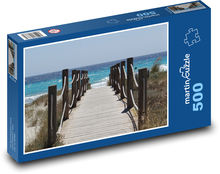 Pláž - molo, moře Puzzle 500 dílků - 46 x 30 cm
