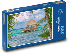Romantic landscape - sea, palm trees Puzzle of 500 pieces - 46 x 30 cm 