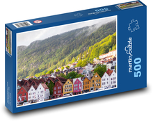 Norway - mountains, houses Puzzle of 500 pieces - 46 x 30 cm 