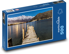 Pier at night - lake, mountains Puzzle of 500 pieces - 46 x 30 cm 