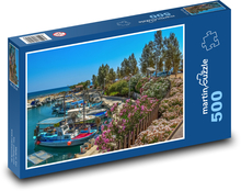 Rybářský přístav - loď, moře Puzzle 500 dílků - 46 x 30 cm