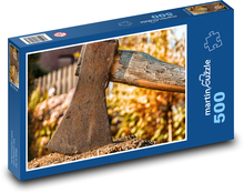 Sekera - sekanie dreva, rukoväť Puzzle 500 dielikov - 46 x 30 cm 
