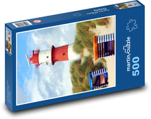Latarnia elektryczna - plaża, piasek Puzzle 500 elementów - 46x30 cm