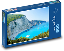 Pláž - útes, lode Puzzle 500 dielikov - 46 x 30 cm 