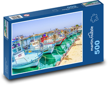Rybárske lode - prístav, more Puzzle 500 dielikov - 46 x 30 cm 