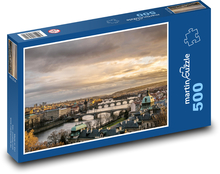 Praha - panoráma města, domy Puzzle 500 dílků - 46 x 30 cm
