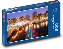 Amstrdam - kanały, Holandia Puzzle 500 elementów - 46x30 cm