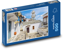 Řecko Skopelos - ostrov, domy Puzzle 500 dílků - 46 x 30 cm