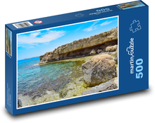Skaliste wybrzeże - skała, plaża Puzzle 500 elementów - 46x30 cm