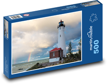 Maják - more, dúha Puzzle 500 dielikov - 46 x 30 cm 