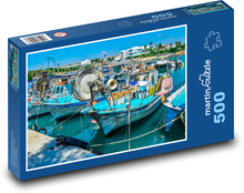 Rybársky prístav - lode, scenéria Puzzle 500 dielikov - 46 x 30 cm 