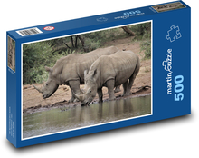 Nosorožec - zvíře, Afrika Puzzle 500 dílků - 46 x 30 cm