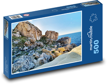 Skály - Malta, moře Puzzle 500 dílků - 46 x 30 cm