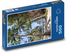 Lodě - palmy, pláž Puzzle 500 dílků - 46 x 30 cm