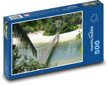 Sentosa Beach - Singapur, Seilbrücke Puzzle 500 Teile - 46 x 30 cm