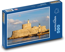 Agios Nikolaos Castle - Mandraki, port Puzzle of 500 pieces - 46 x 30 cm