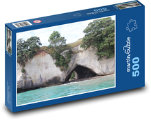 Skała - Nowa Zelandia, Morze Puzzle 500 elementów - 46x30 cm