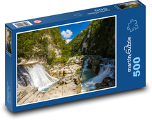 Vodopád - stromy, příroda Puzzle 500 dílků - 46 x 30 cm