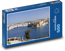 Malta - přístav, domy Puzzle 500 dílků - 46 x 30 cm