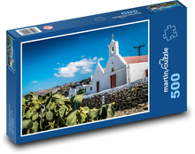 Mykonos Island - Greece, white houses Puzzle of 500 pieces - 46 x 30 cm 