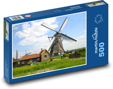 Mlýny - domy, město Puzzle 500 dílků - 46 x 30 cm
