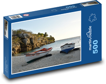 Pláž - rybářské lodě, moře  Puzzle 500 dílků - 46 x 30 cm