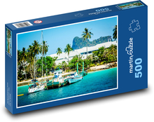 Boote - Meer, Palmen Puzzle 500 Teile - 46 x 30 cm