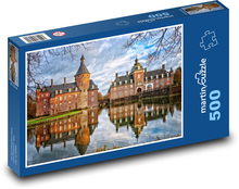 Vodný hrad - stavba, jazero Puzzle 500 dielikov - 46 x 30 cm 