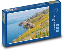 Ženevské jazero - Švajčiarsko, mesto Puzzle 500 dielikov - 46 x 30 cm 