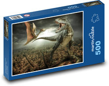 Dinosaurier - Stadt, Fantasie Puzzle 500 Teile - 46 x 30 cm