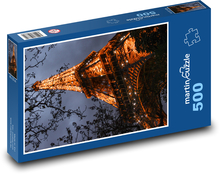 Eiffelova věž - noc, osvětlené Puzzle 500 dílků - 46 x 30 cm