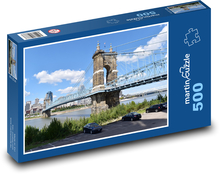 Most Roebling, řeka, město Puzzle 500 dílků - 46 x 30 cm