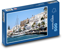 Grecja - miasto, port Puzzle 500 elementów - 46x30 cm