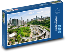 Město - silnice, dálnice Puzzle 500 dílků - 46 x 30 cm