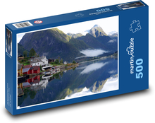 Odraz fjordu, Nórsko Puzzle 500 dielikov - 46 x 30 cm