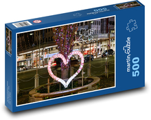 Serduszko bożonarodzeniowe - dekoracja, oświetlenie Puzzle 500 elementów - 46x30 cm