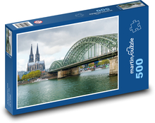 Deutschland - Köln, Eisenbahnbrücke Puzzle 500 Teile - 46 x 30 cm