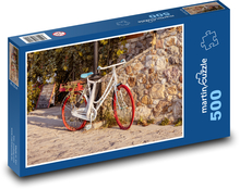Bicykel s červenými kolieskami Puzzle 500 dielikov - 46 x 30 cm 
