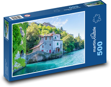 Wieś nad jeziorem Puzzle 500 elementów - 46x30 cm