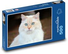 Weiße Hauskatze Puzzle 500 Teile - 46 x 30 cm