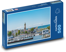 Leuchtturm Warnemünde - Leuchtturm in Rostock, Deutschland Puzzle 500 Teile - 46 x 30 cm