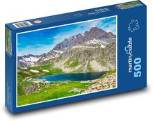 Alpy - hory, jazero Puzzle 500 dielikov - 46 x 30 cm 