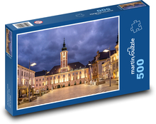Town Hall - Lower Austria, square at night Puzzle of 500 pieces - 46 x 30 cm