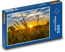 Weizen auf dem Feld - Sonnenuntergang Puzzle 500 Teile - 46 x 30 cm